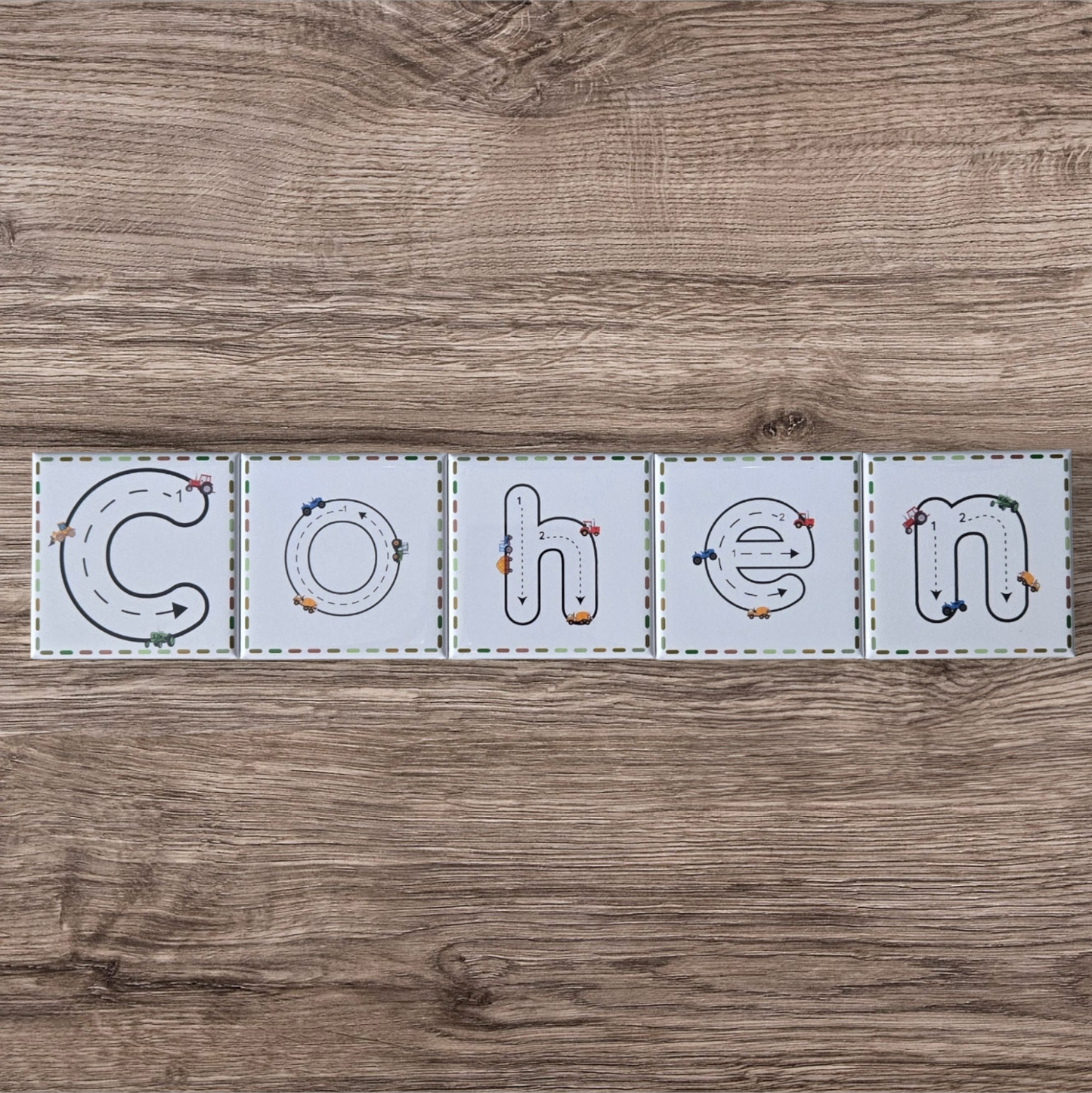 Dry Erase Custom Name Magnets- Tractors