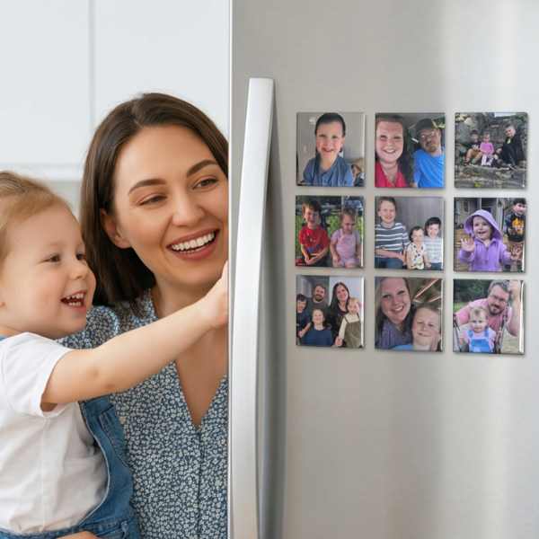 Square Custom photo magnets 2x2"