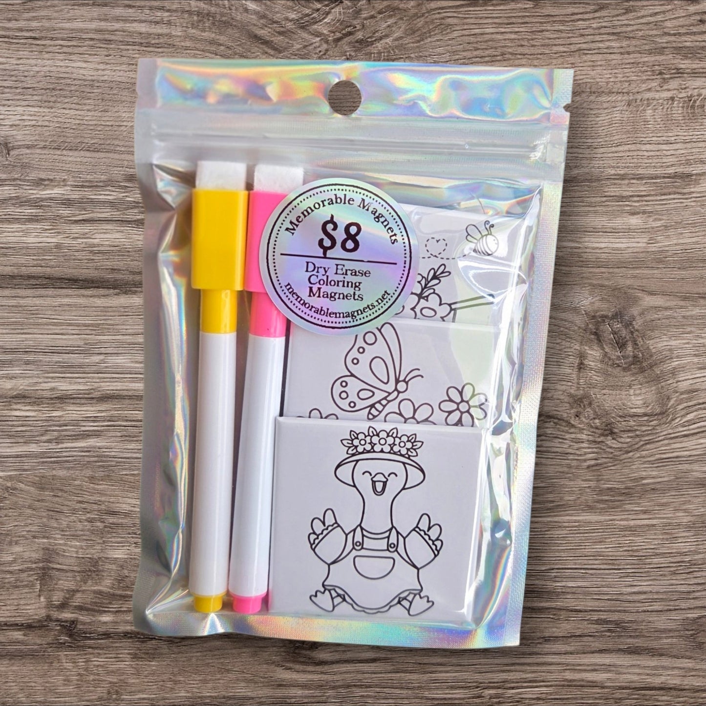 Dry Erase Coloring Magnets- Flowers