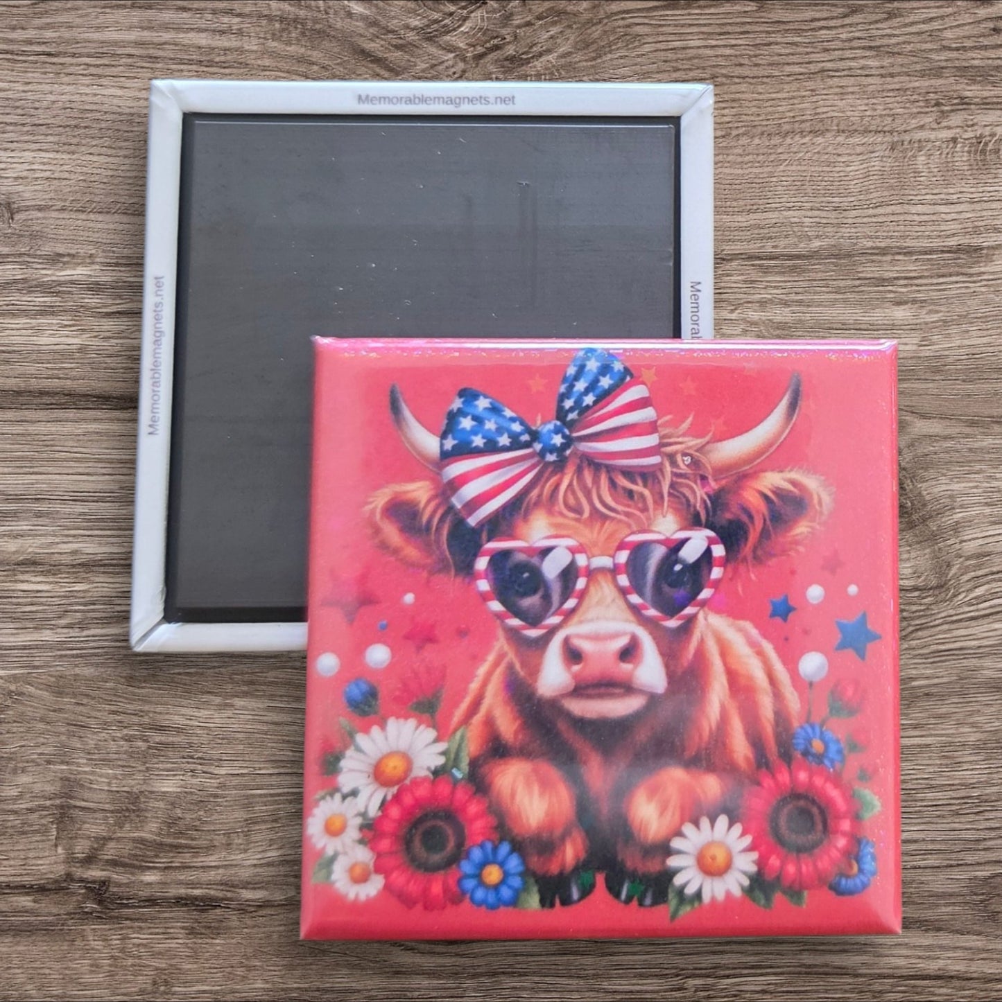 Highland Cow Red Flowers