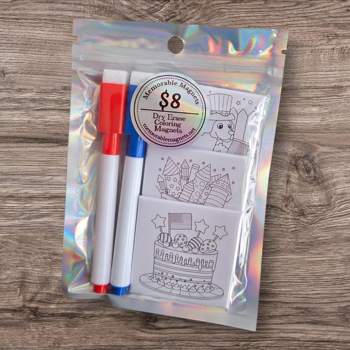 Dry Erase Coloring Magnets- 4th of July