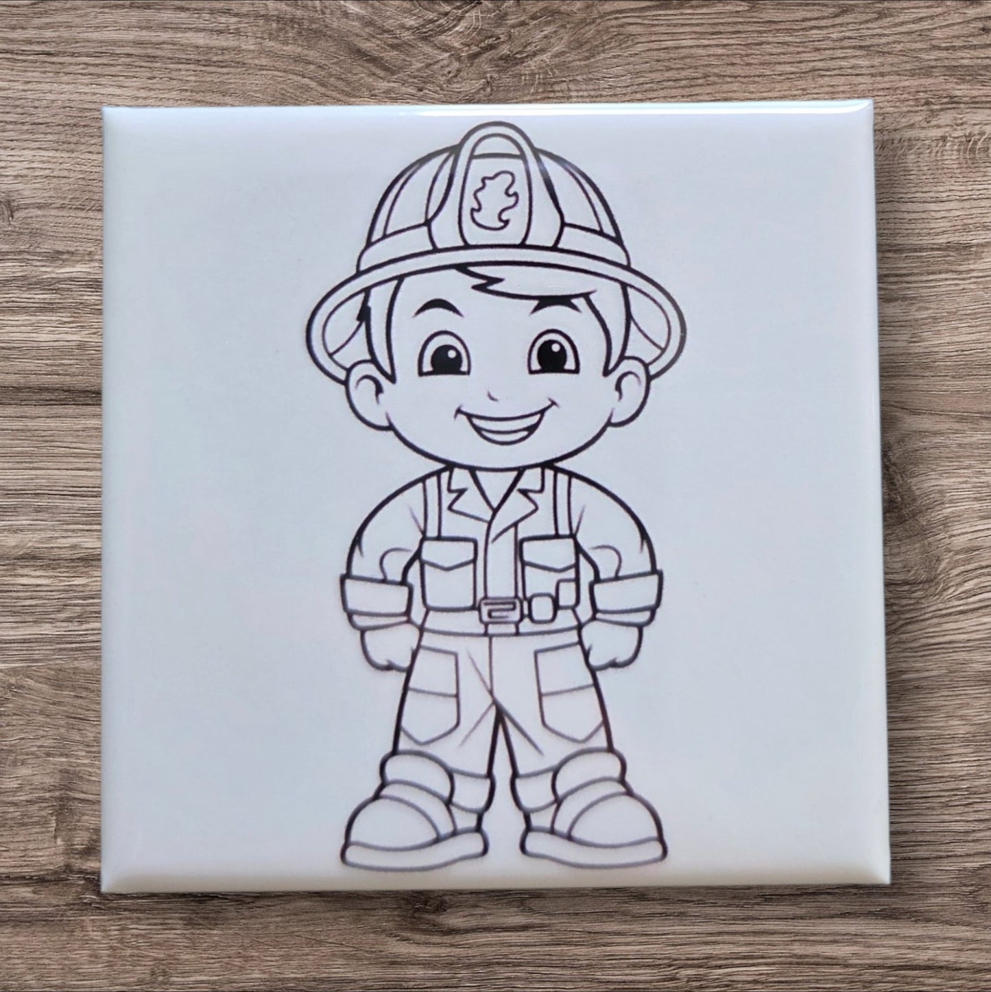 Dry Erase Coloring Magnets- Firefighter