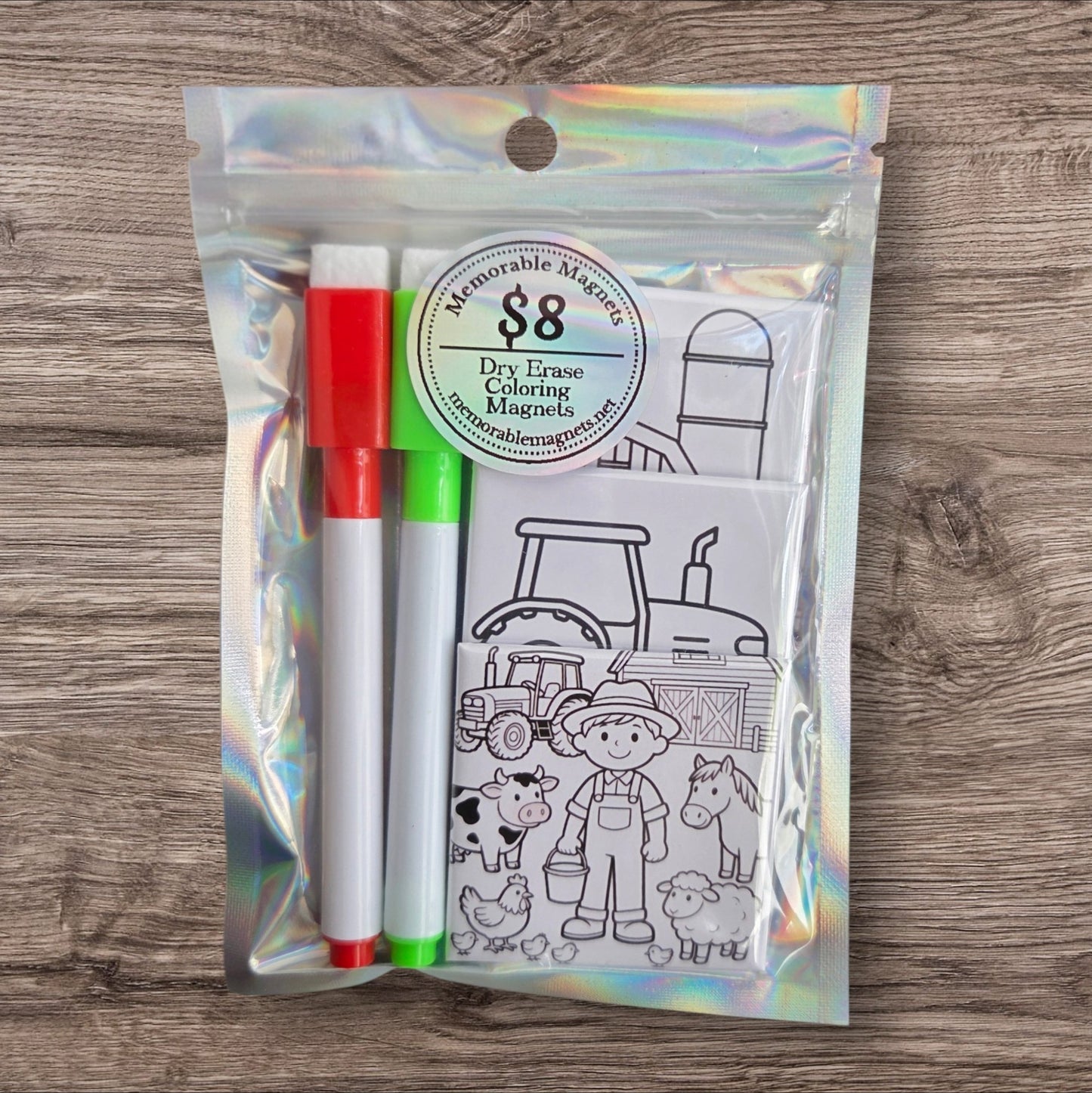 Dry Erase Coloring Magnets- Farmer