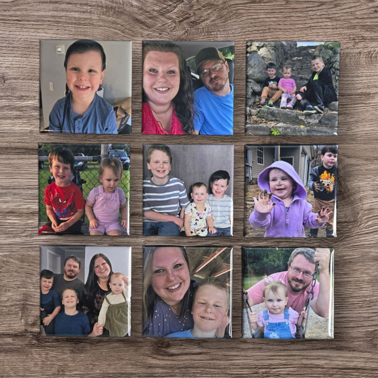 Square Custom photo magnets 2x2"