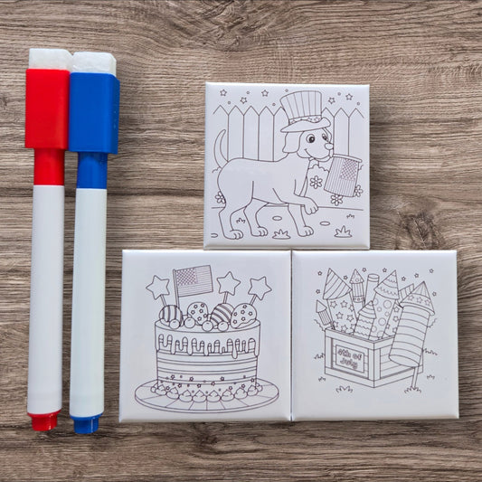 Dry Erase Coloring Magnets- 4th of July