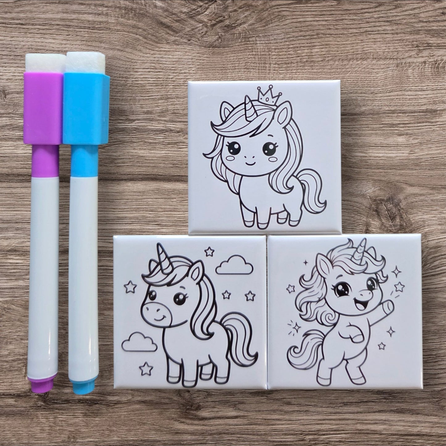 Dry Erase Coloring Magnets- Unicorn